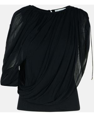 Lanvin 'Draped' Viscose Blend Top - Black