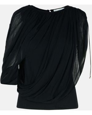 Lanvin 'Draped' Viscose Blend Top - Black