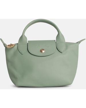 Longchamp 'le Pliage Cera' Leather Bag - Green