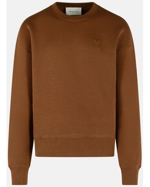 Ami Paris Felpa Logo - Marrone