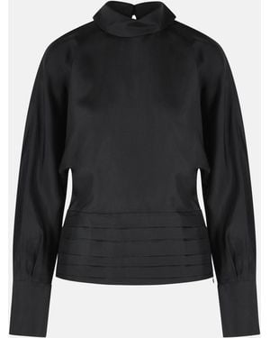Rohe 'Tuxedo' Silk Blouse - Black