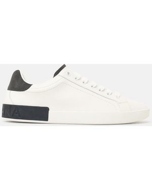 Dolce & Gabbana 'Portofino Custom M' Leather Sneakers - White
