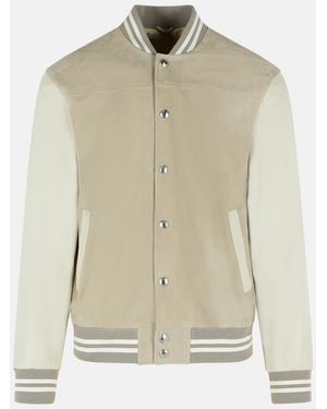 Eleventy Sheepskin Bomber Jacket - Natural