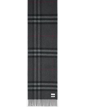 Burberry 'Mu Giant Check' Dark Cashmere Scarf - Black