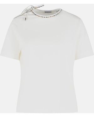 Burberry 'Frankie Bow' Cotton T-Shirt - White