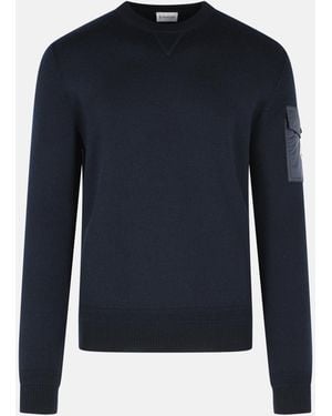 Moncler 'Tricot' Virgin Wool Sweatshirt - Blue