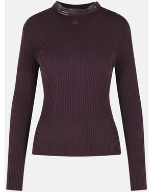 Courreges Burgundy Viscose Blend Sweater - Purple