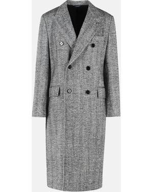 Dolce & Gabbana 'Fantasia' Long Virgin Wool Coat - Gray