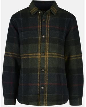 Barbour 'Woodlane' 'Shadow Classic Tartan' Wool Blend Overshirt - Black