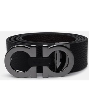 Ferragamo Cintura reversibile in pelle nera - Nero