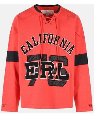 ERL 'Hockey' Cotton Sweatshirt - Red