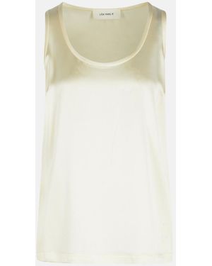Lisa Yang 'Scoop' Silk Tank Top - White