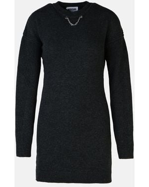 Moschino Dark Wool Blend Dress - Black