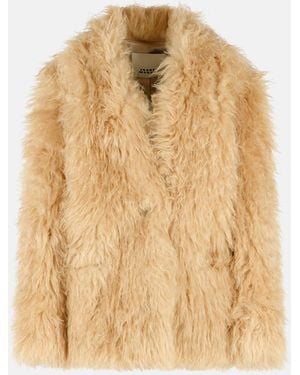 Isabel Marant 'Mylae' Polyester Fur Coat - Natural