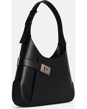 ハンドバッグ FERRAGAMO arch black matte leather bag SF23542B-Ferragamo-Arch-black-