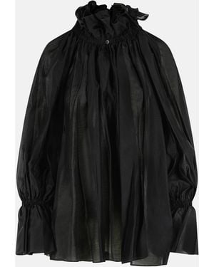 THE LATEST 'Estelle' Lyocell Blend Shirt - Black