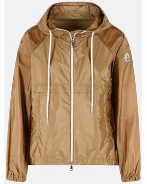 Moncler 'Coquelicot' Camel Polyamide Hooded Jacket - Metallic