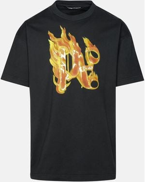 Palm Angels T-Shirt 'Burning Monogram' - Nero