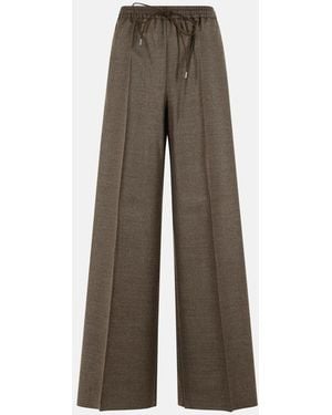 Max Mara Pantone' Mud-Colored Wool Batavia Pants - Natural
