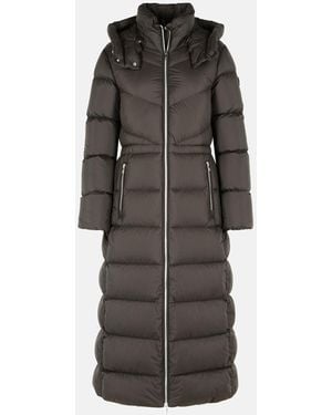 Moose Knuckles 'belle' Long Nylon Down Jacket - Gray