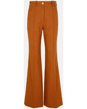 Patou Wool Blend Flare Pants - Brown