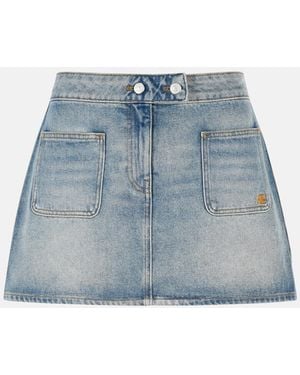 Courreges Cotton Denim Miniskirt - Blue