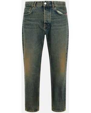 AMISH 'jeremiah' Dirty Cotton Jeans - Green