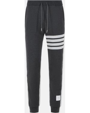 Thom Browne 'Colorblock 4 Bar' Cotton Pants - Gray
