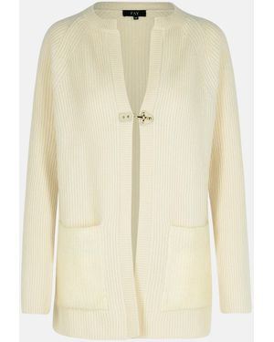 Fay Cream Wool Blend Cardigan - Natural