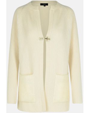 Fay Cream Wool Blend Cardigan - Natural