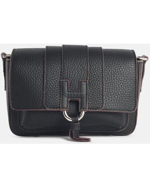 Hogan 'Flap Trend' Leather Bag - Black