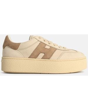 Hogan Cool' Leather Sneakers - Natural