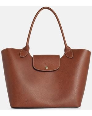 Longchamp L 'Épure' Leather Shoulder Bag - Brown