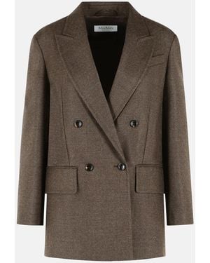 Max Mara 'Pulvino' Virgin Wool Blazer - Brown