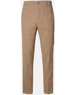 Brian Dales Linen Blend Pants - Natural
