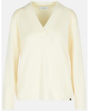 Max Mara 'Arten' Cashmere Yarn Sweater - White