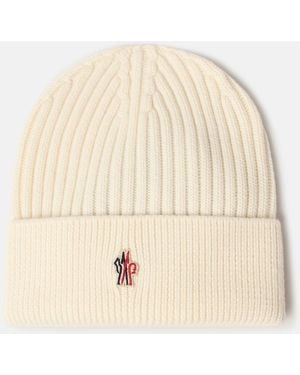 Moncler Ivory Wool Beanie - Natural