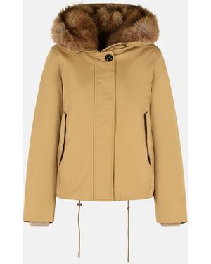 Woolrich Short 'Best' Cotton Parka - Natural