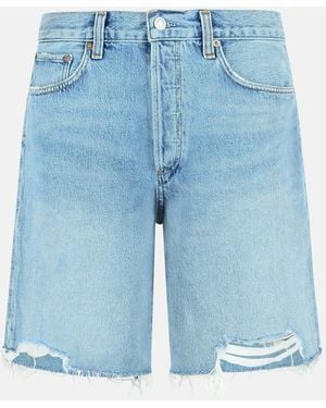 Agolde 'Indra' Cotton Shorts - Blue