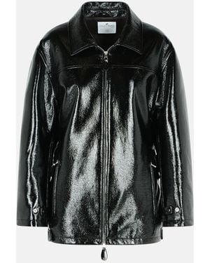 Courreges 'Vinyl' Cotton Blend Jacket - Black