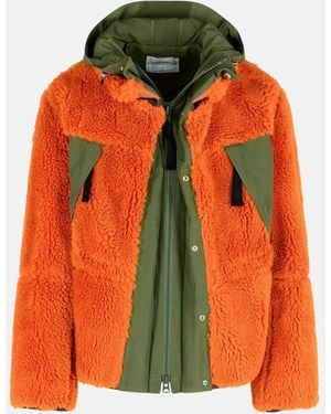 Sacai 'Sherling' Wool Blend Jacket - Orange