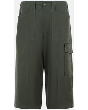 Rier Lead Cotton Cargo Bermuda Shorts - Green