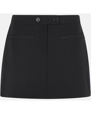 Courreges Wool Blend Miniskirt - Black