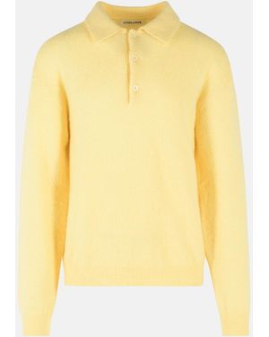 sunflower Off- Mohair Blend Mohair Polo Shirt - Yellow
