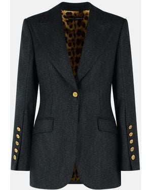 Dolce & Gabbana Wool Flannel Jacket - Black