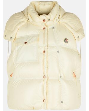 Moncler 'pario' White Polyamide Vest - Natural
