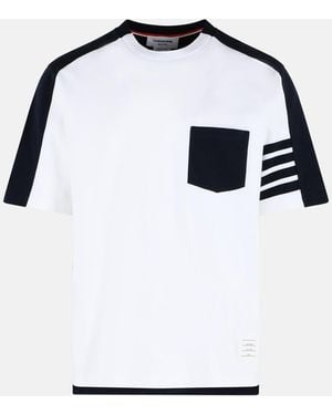 Thom Browne T-Shirt 'Colorblock 4 Bar' - Bianco