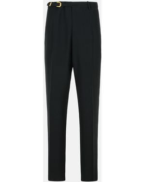 Versace Virgin Wool Blend Patalone - Black