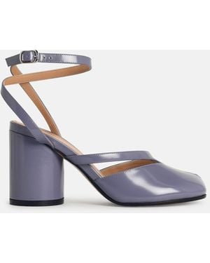 Maison Margiela 'tabi' Purple Leather Sandals - White