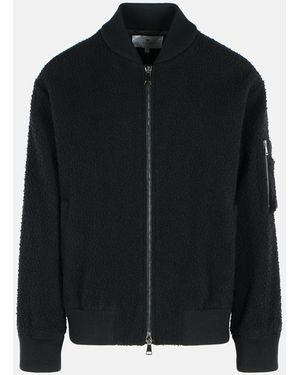 Seven Gauge Wool Bomber Jacket - Black